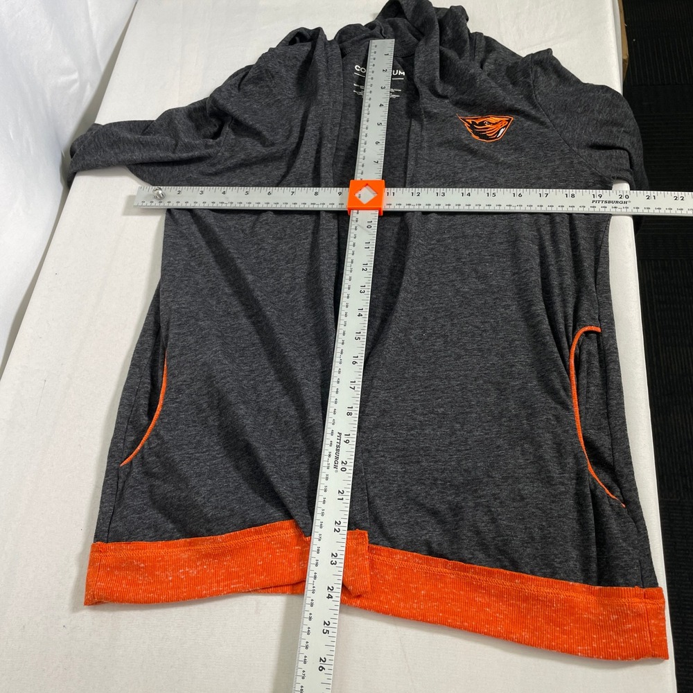 Oregon State Beavers Colosseum Gray Hooded Open Front Cardigan Women's MEDIUM - Picture 10 of 10